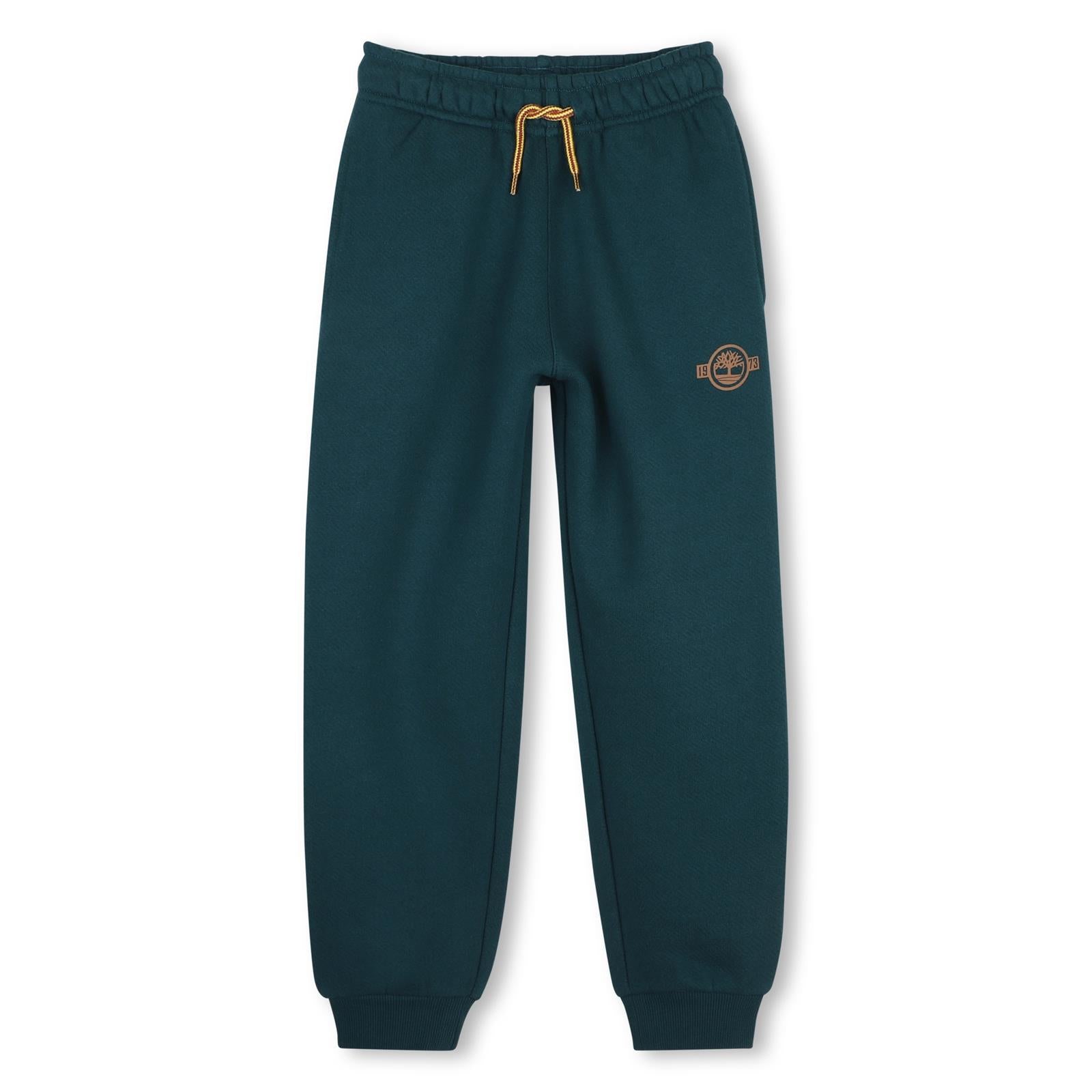 100% cotton from organic farming herringbone brushed cotone garzato pantaloni jogging, vita elastica con coulisse, side tasche, elastico polsini, printed logo sul left leg top. *con cardigan t61067* T61070 68R TIMBERLAND KIDS 