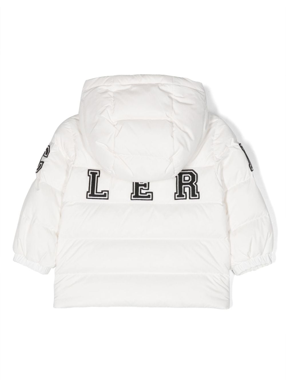 White baby down jacket with front/back logo