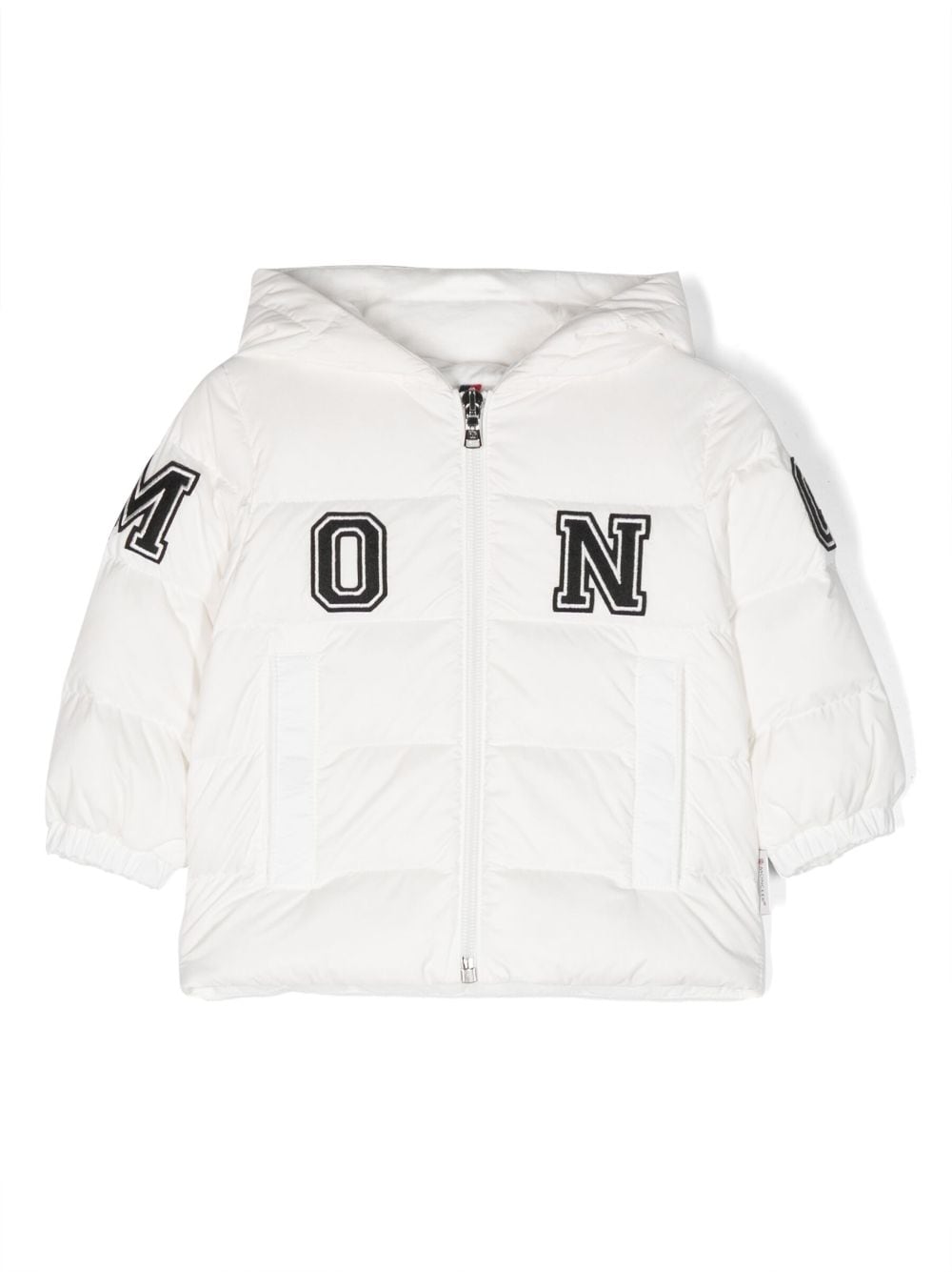 White baby down jacket with front/back logo