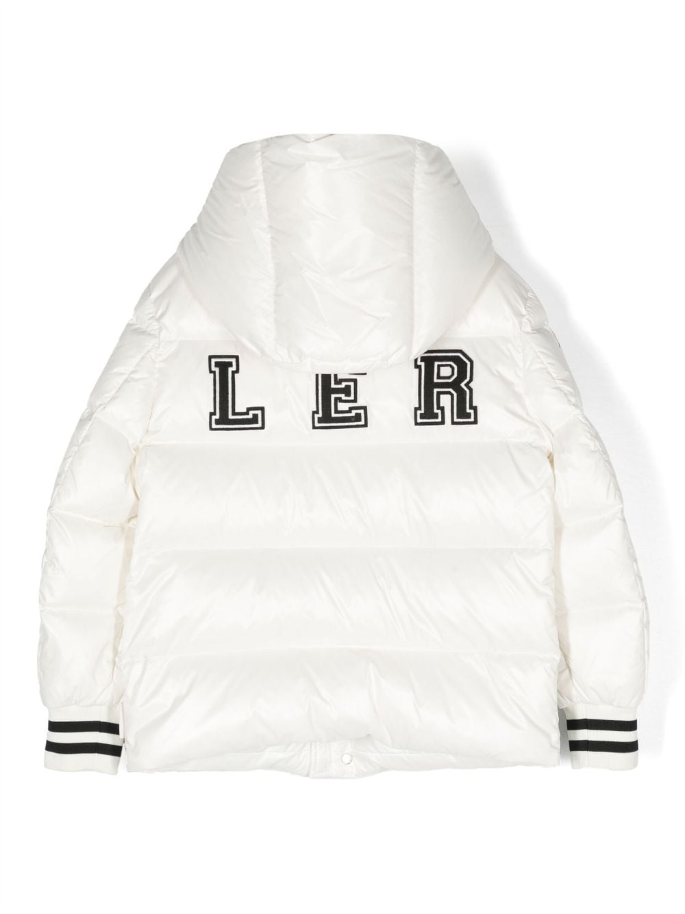 White down jacket with front/back logo