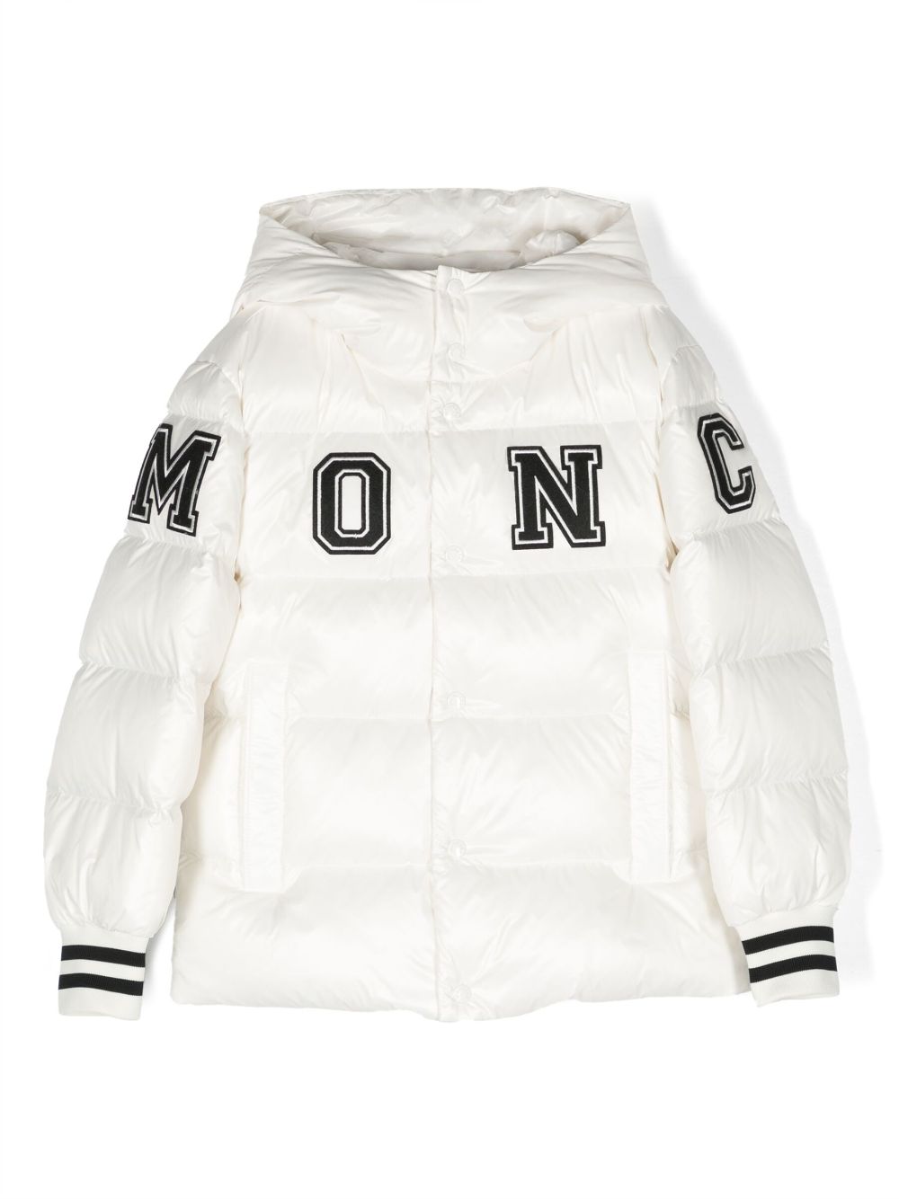 White down jacket with front/back logo