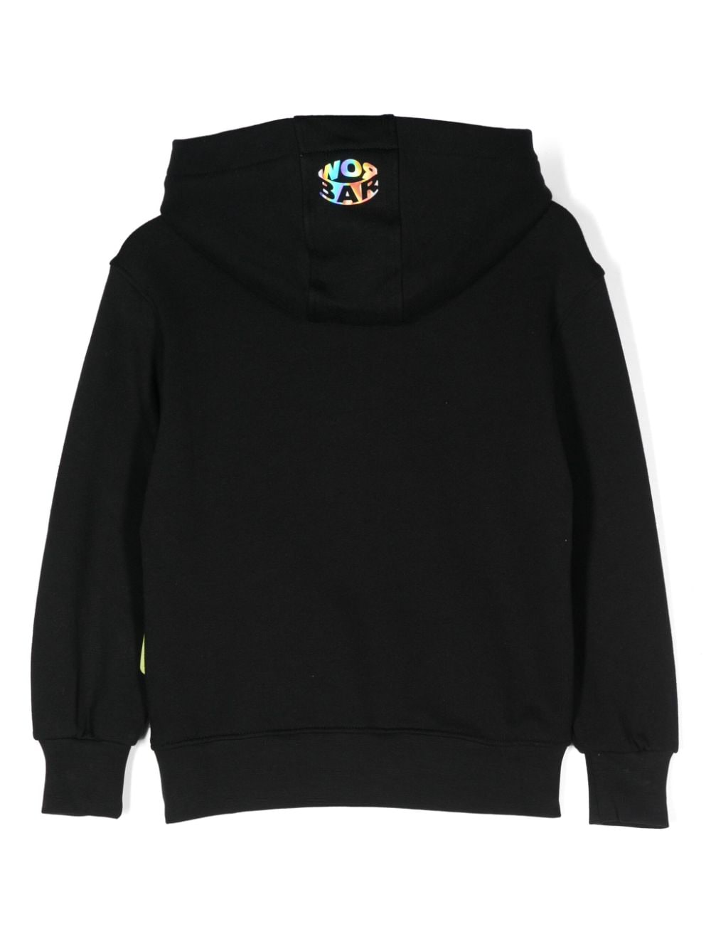 Black hoodie with holographic logo