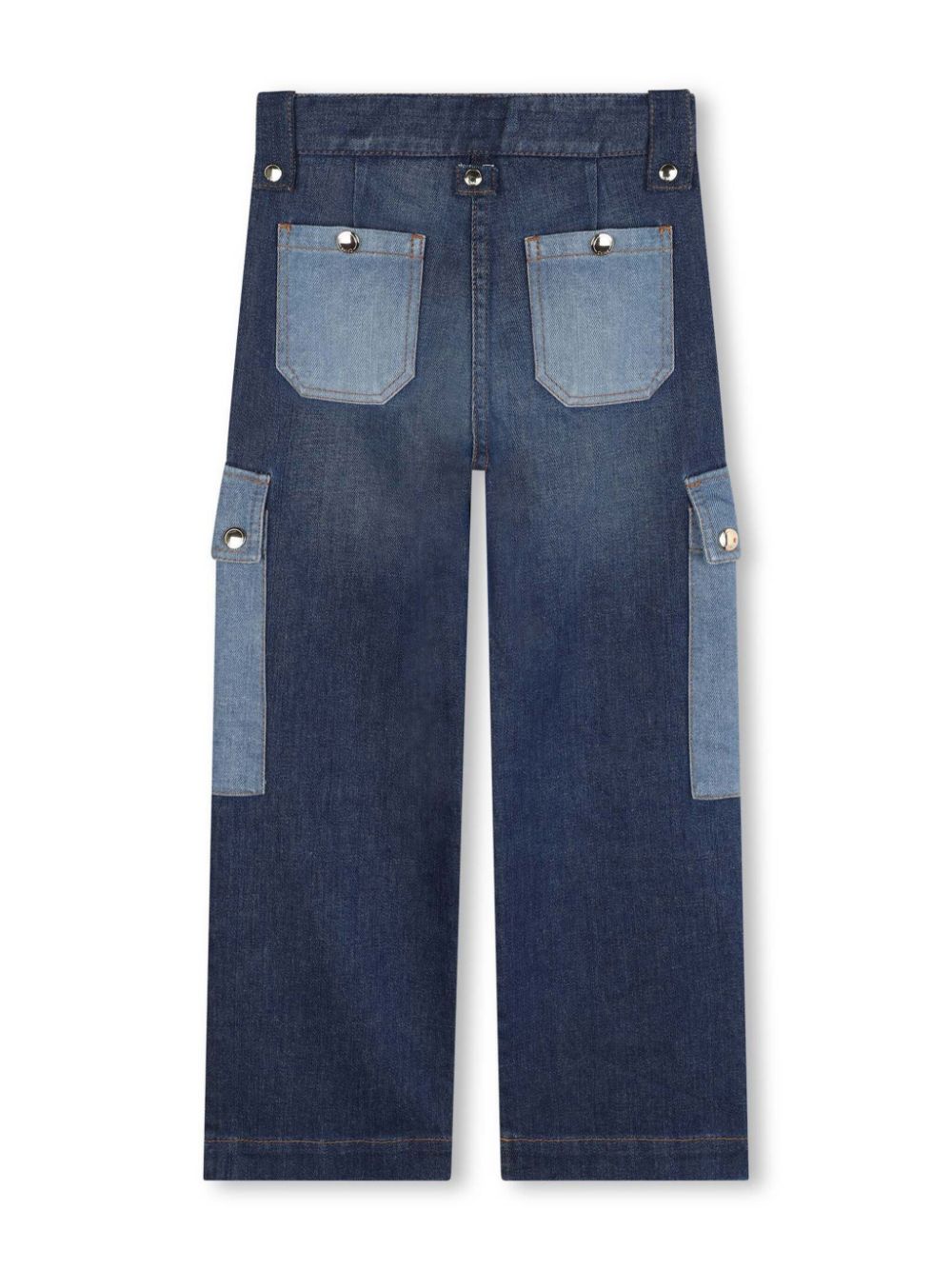 Jeans blu denim con schiariture