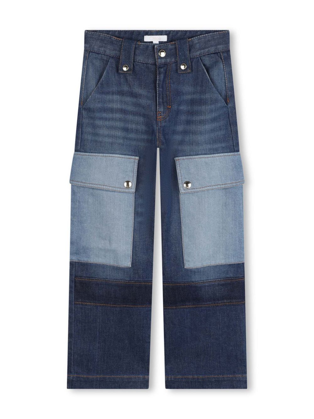 Jeans blu denim con schiariture