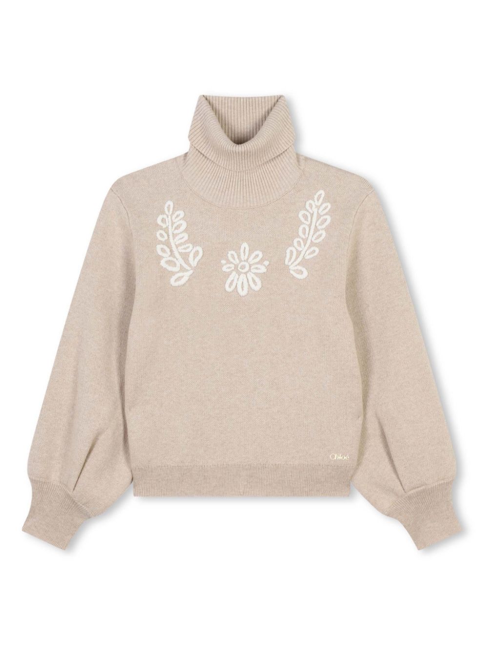 Beige sweater with embroidery