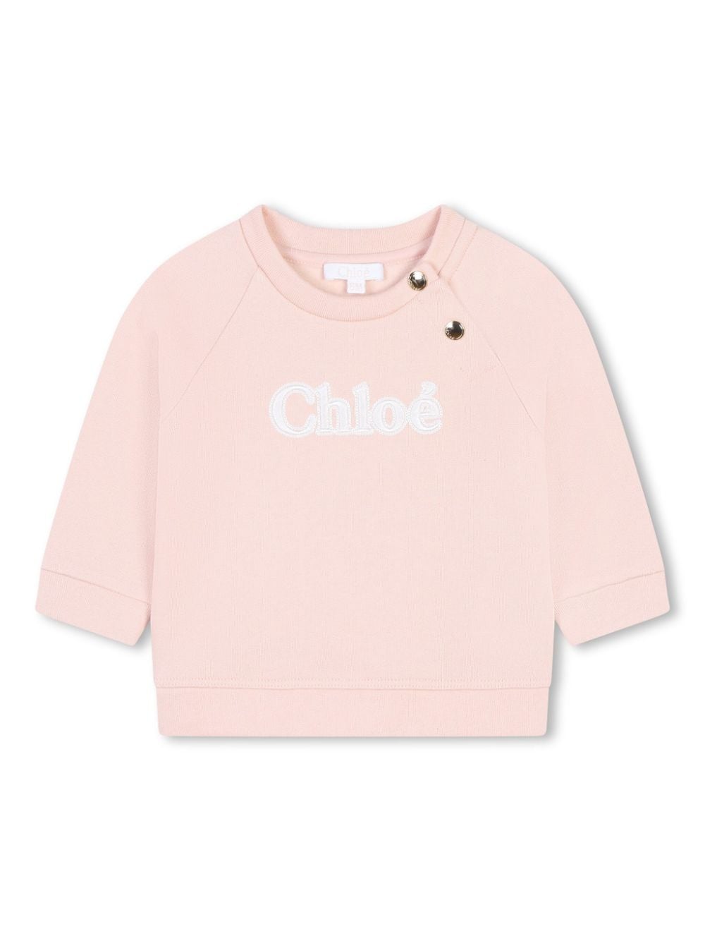 Baby pink sweatshirt with embroidery logo