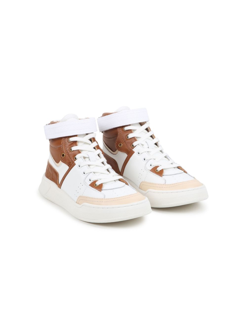 High-top sneakers with white inserts