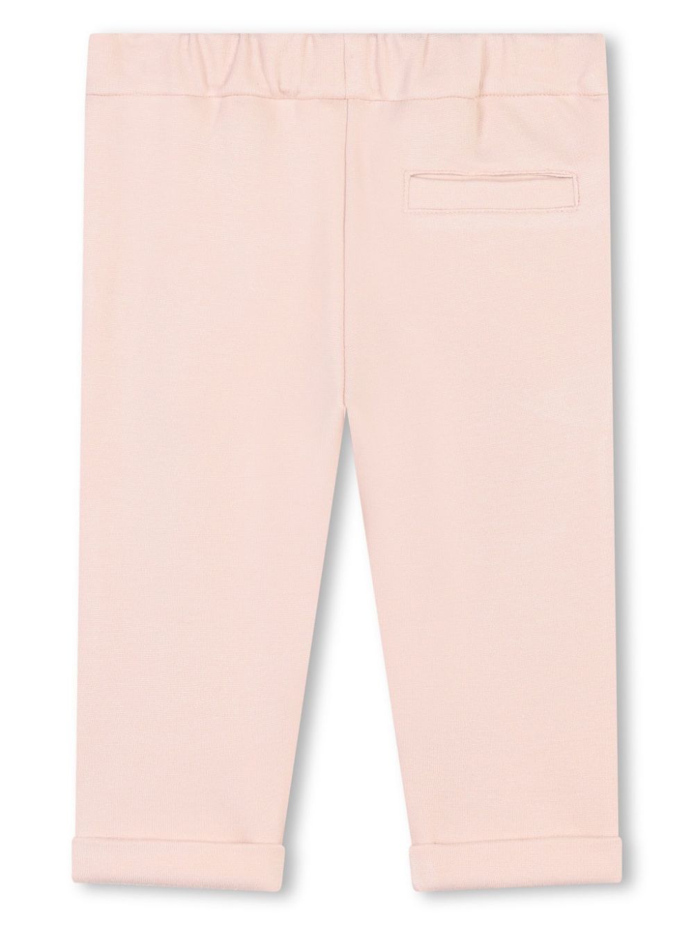 Baby girl pink trousers with scalloped pockets