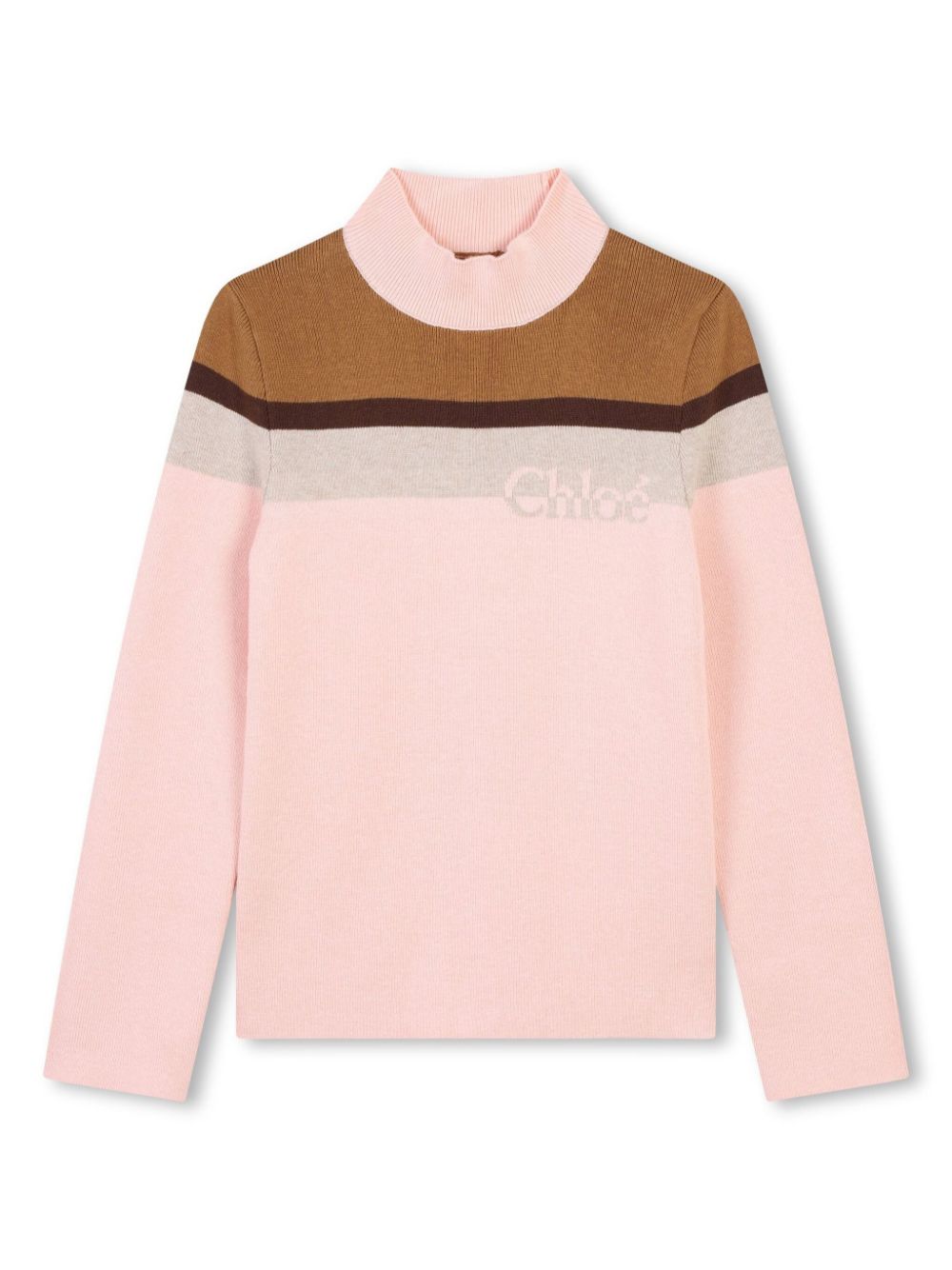 Maglione color-block collo alto