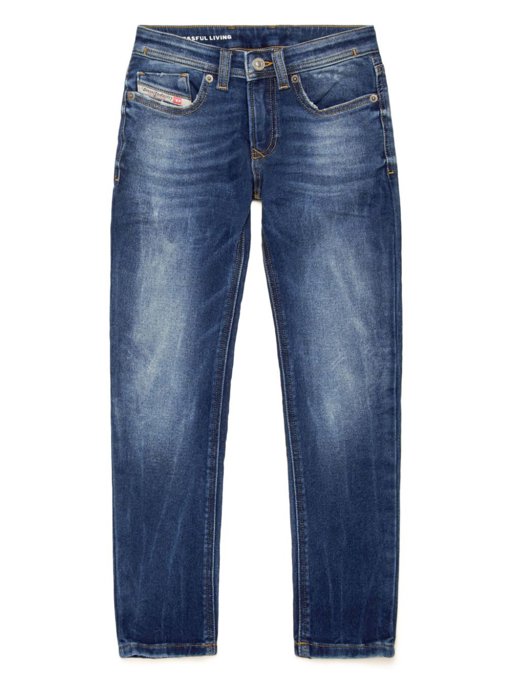 Jeans with lightened front effect