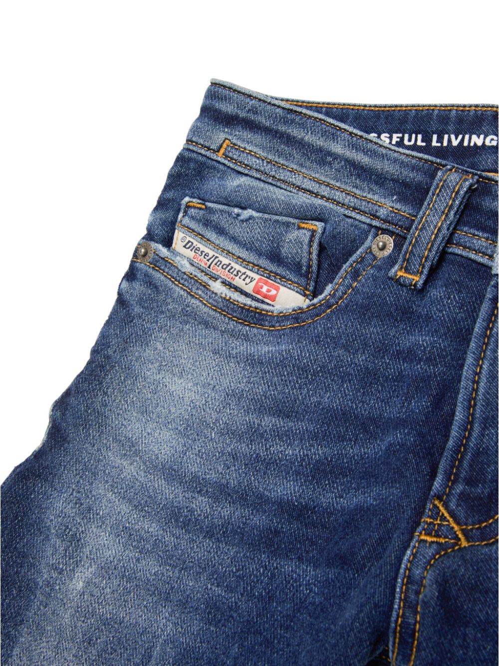 Jeans effetto schiarito frontale