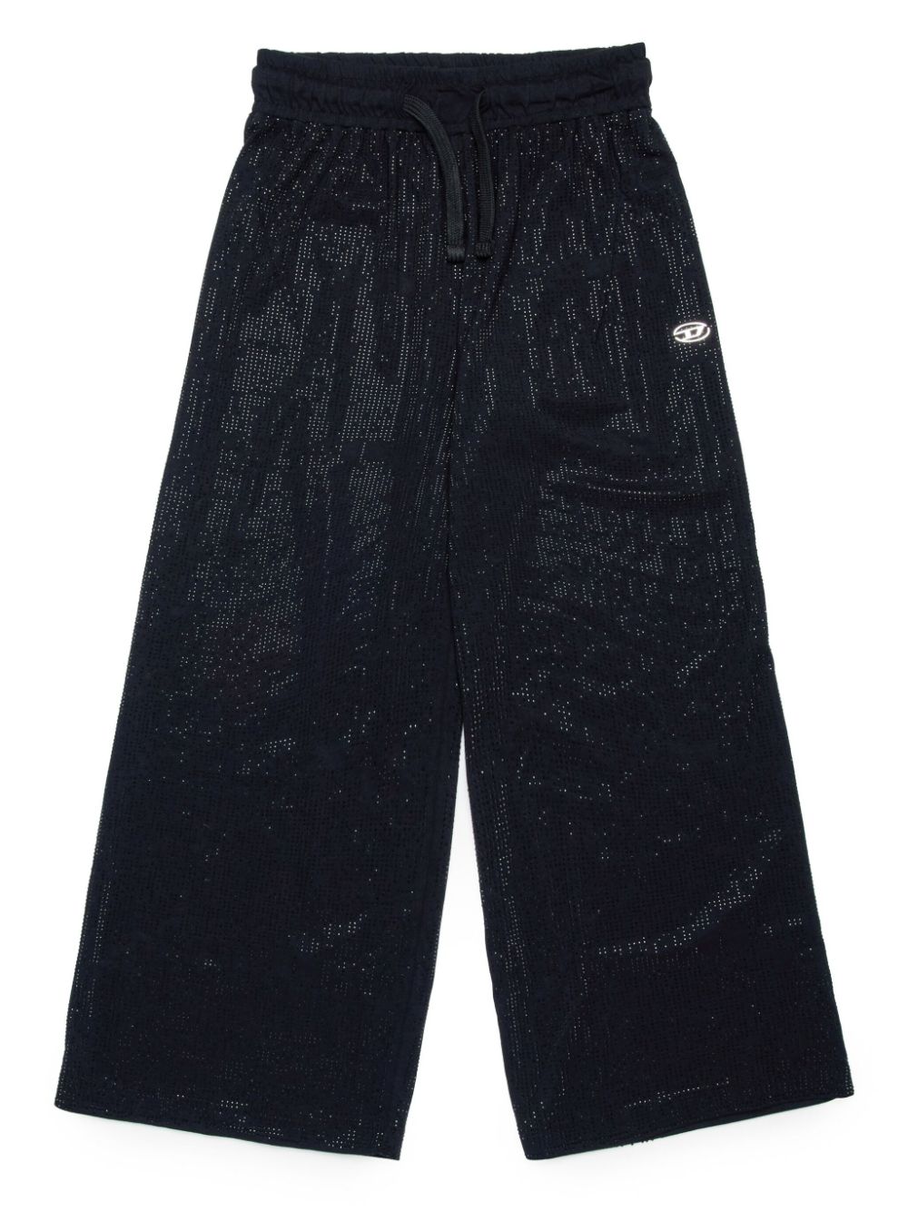 Black tracksuit with all-over rhinestones