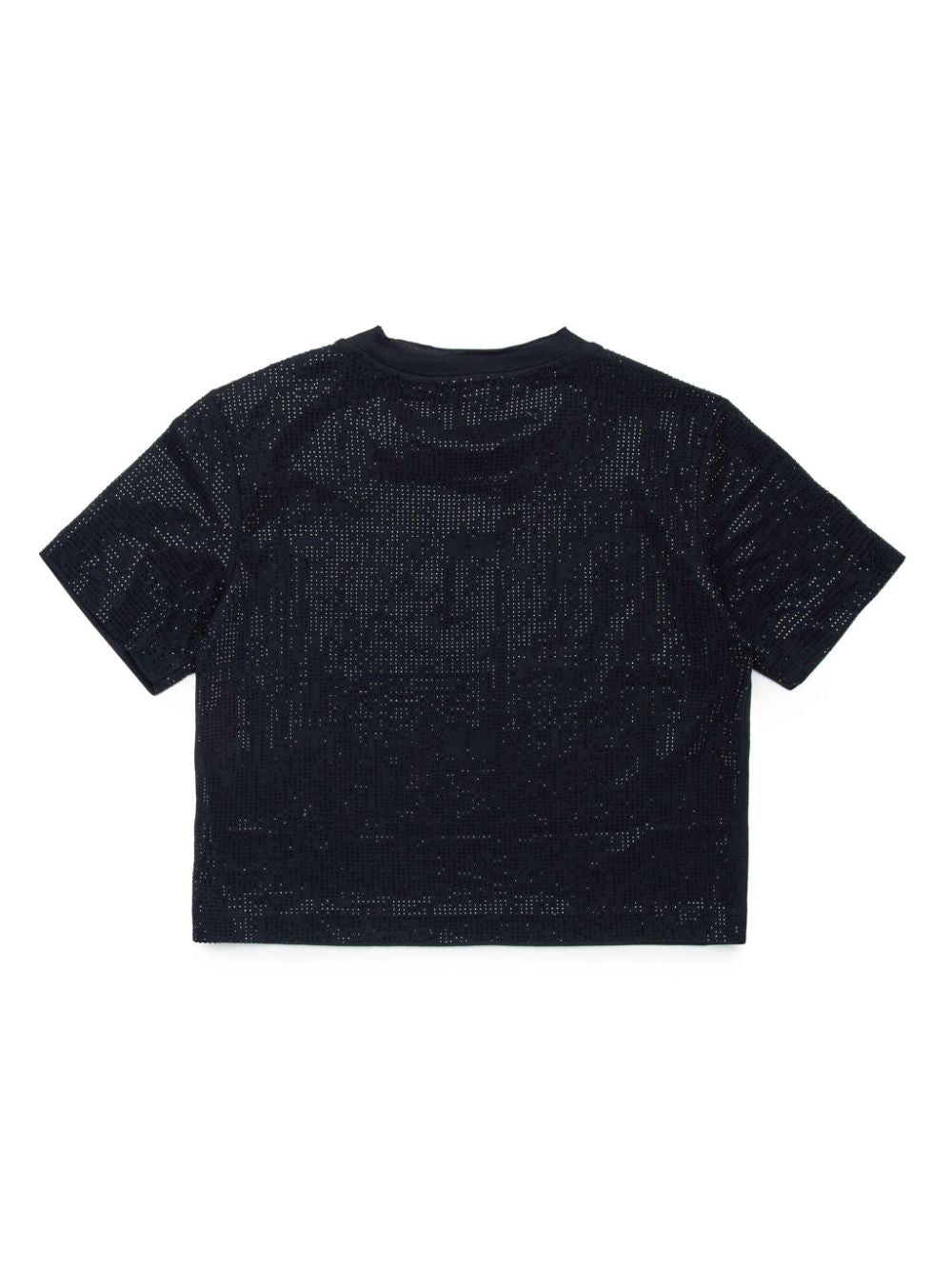 Black T-shirt with all-over rhinestones