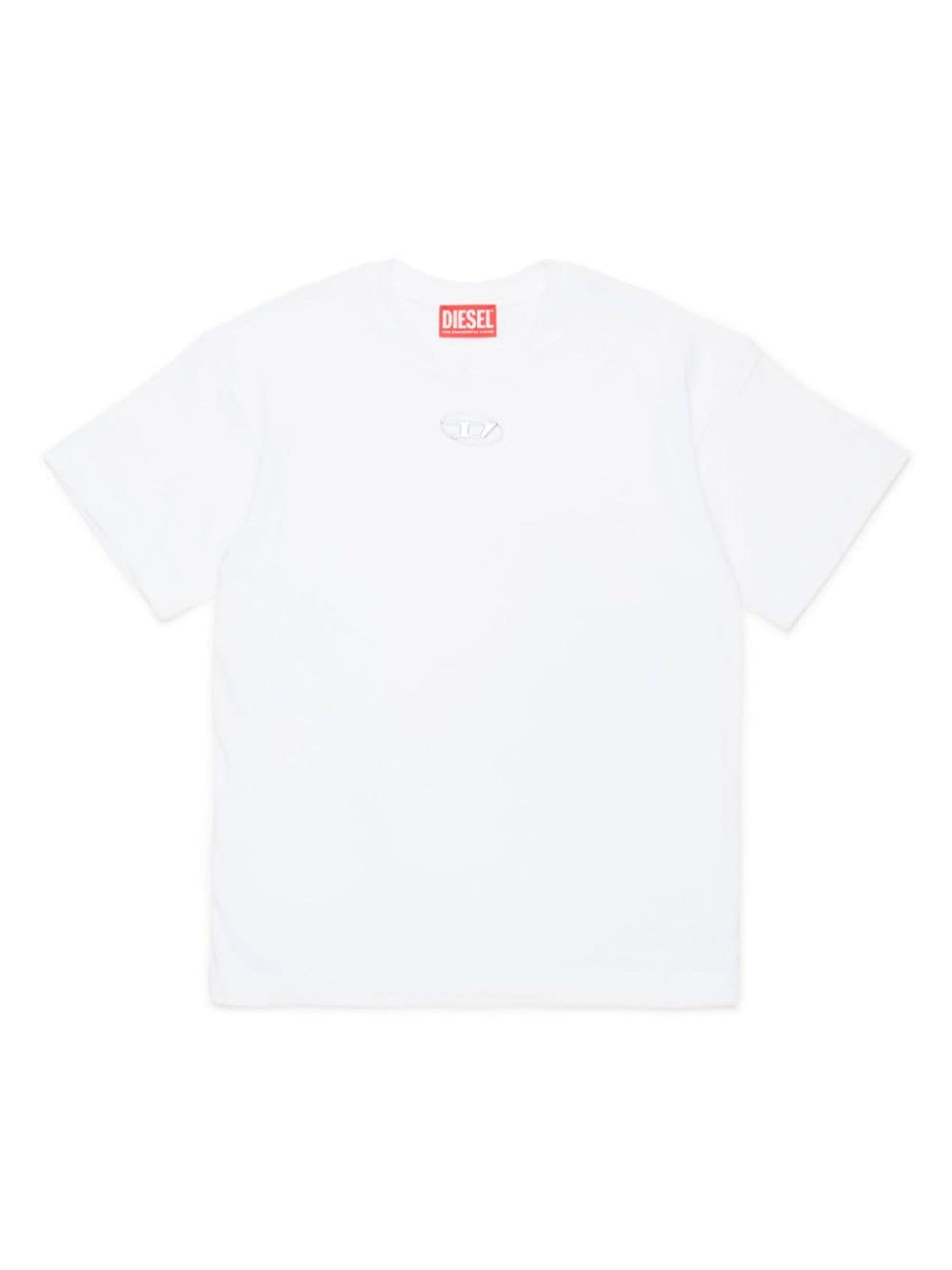 White T-shirt with Oval-D plaque