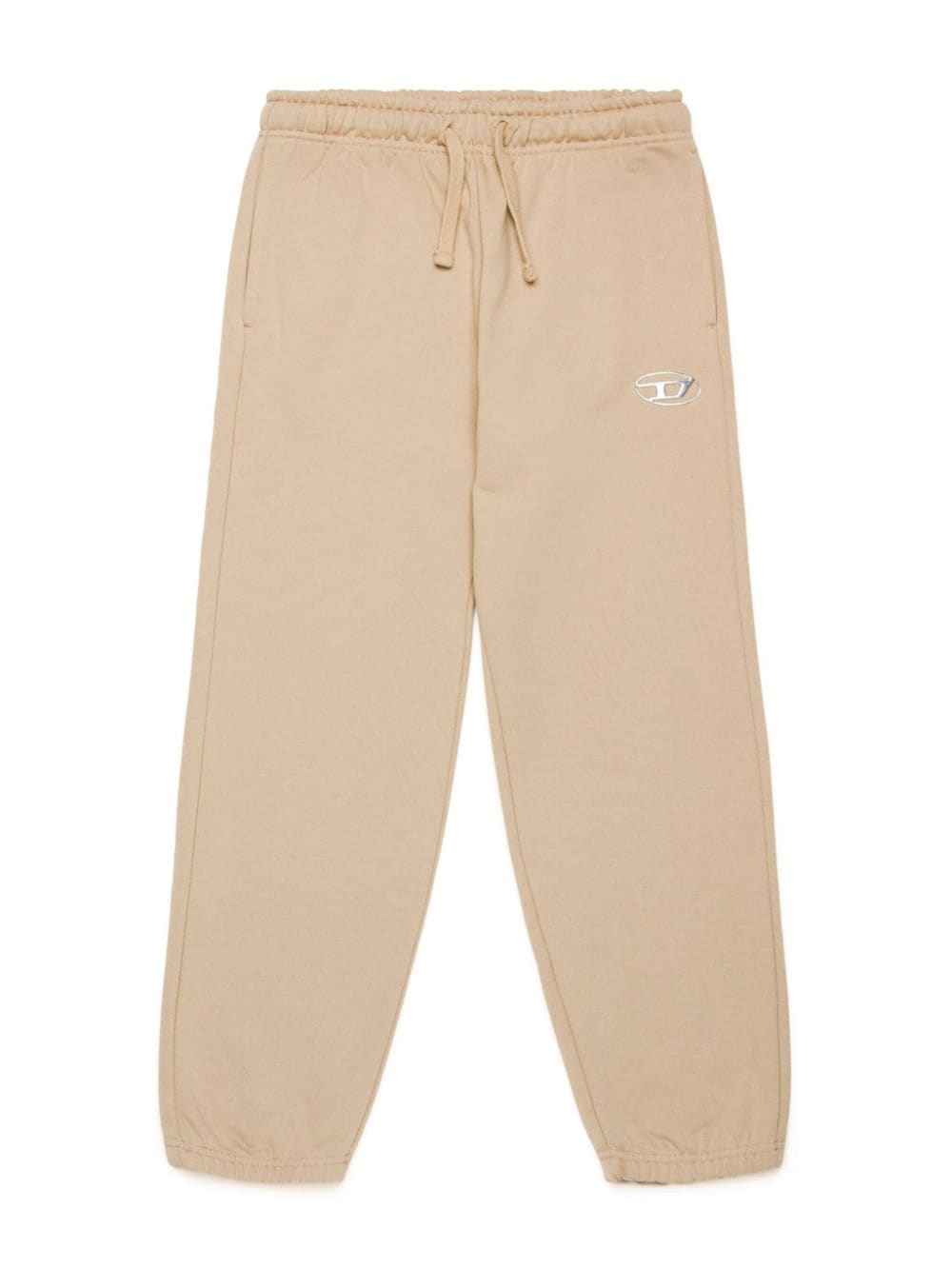 Beige trousers with Oval-D plaque