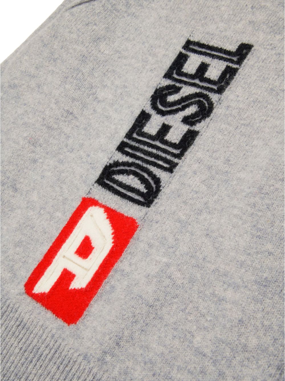 Grey sweater with lettering logo