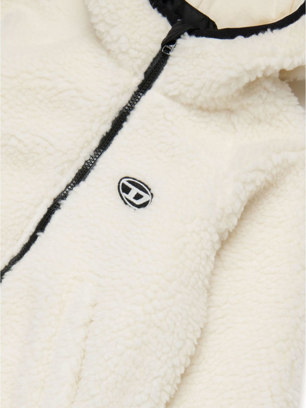 White sheepskin effect jacket for newborns