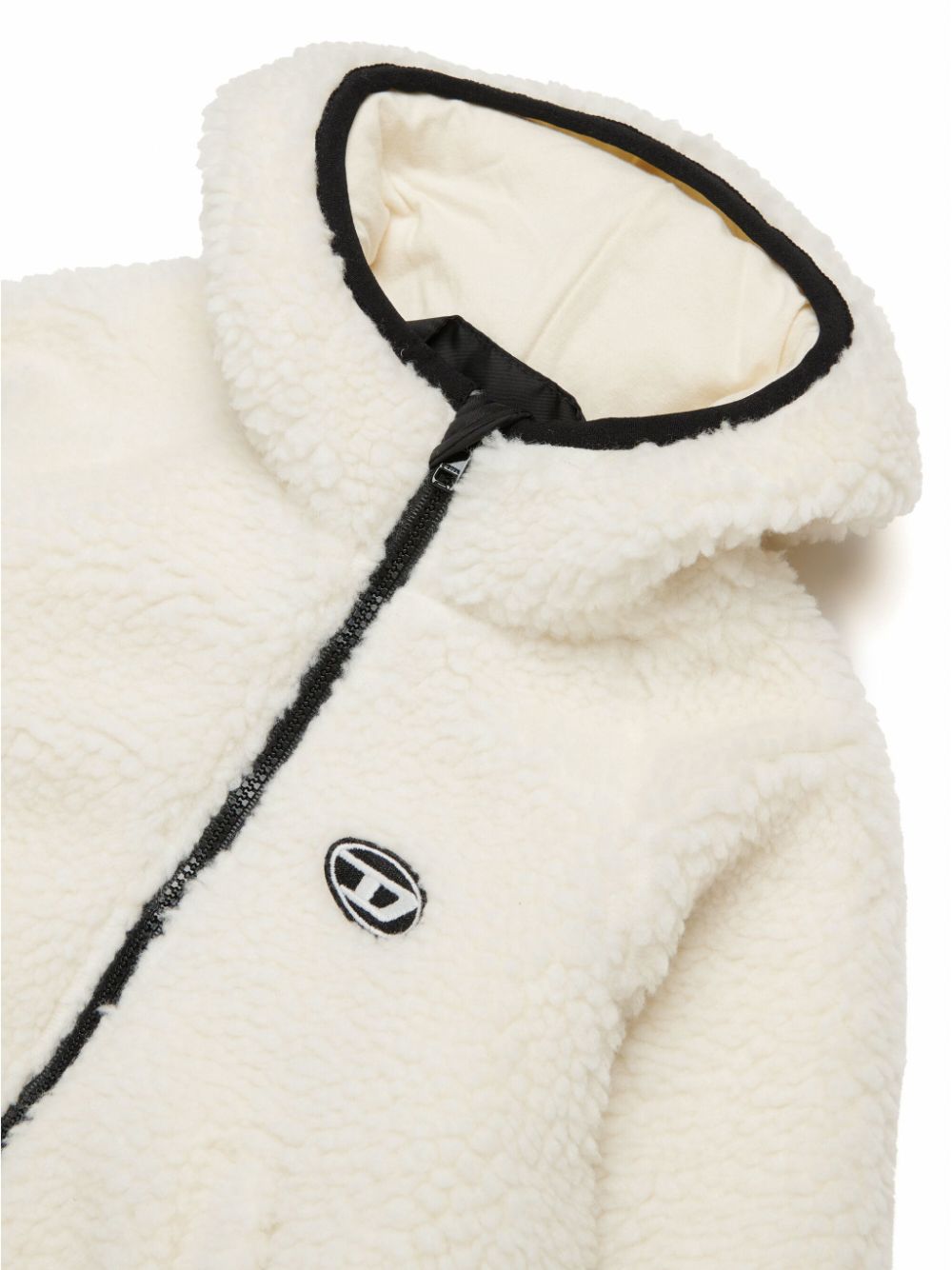 White sheepskin effect jacket for newborns