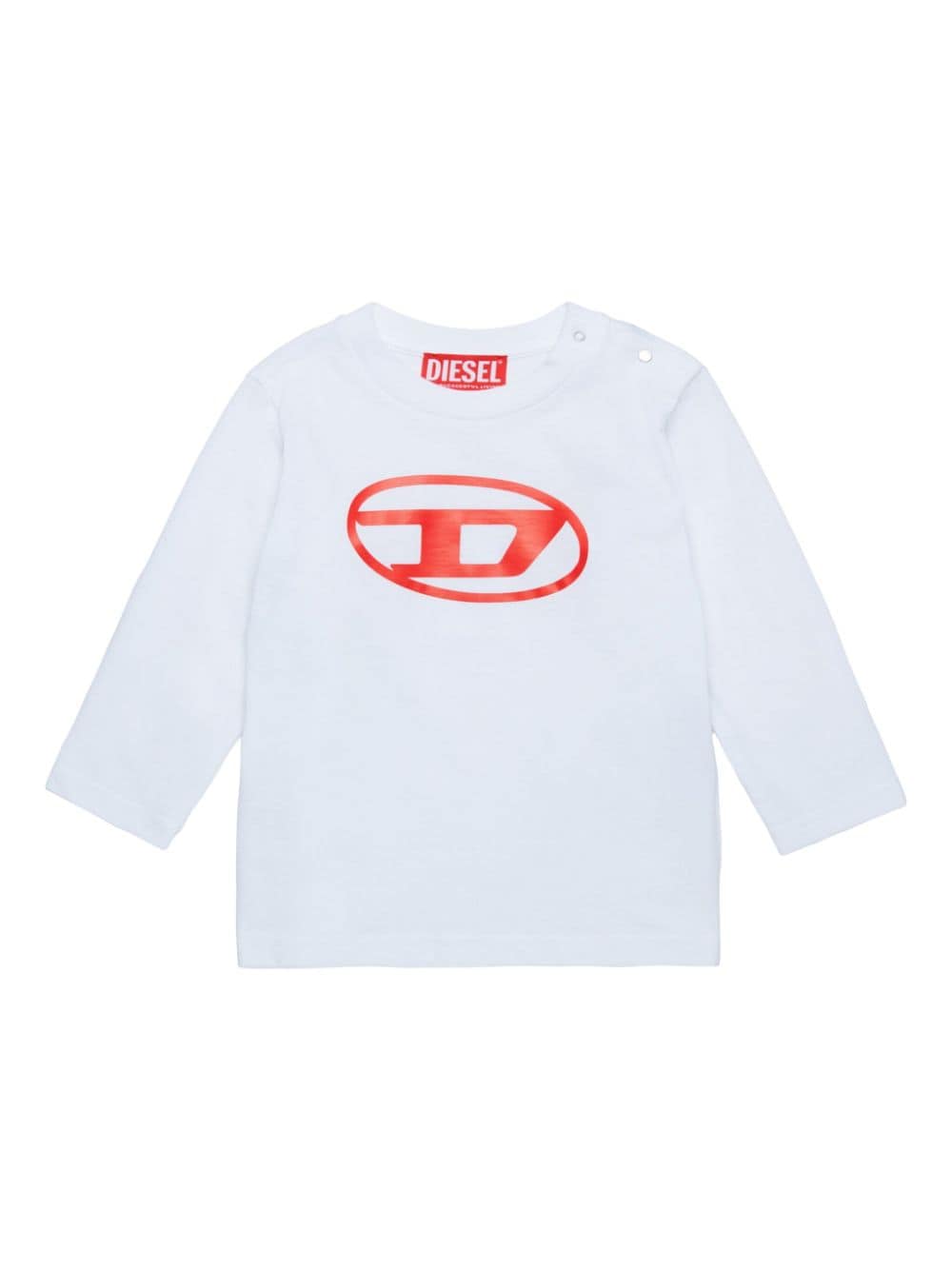 Oval-D red baby white shirt