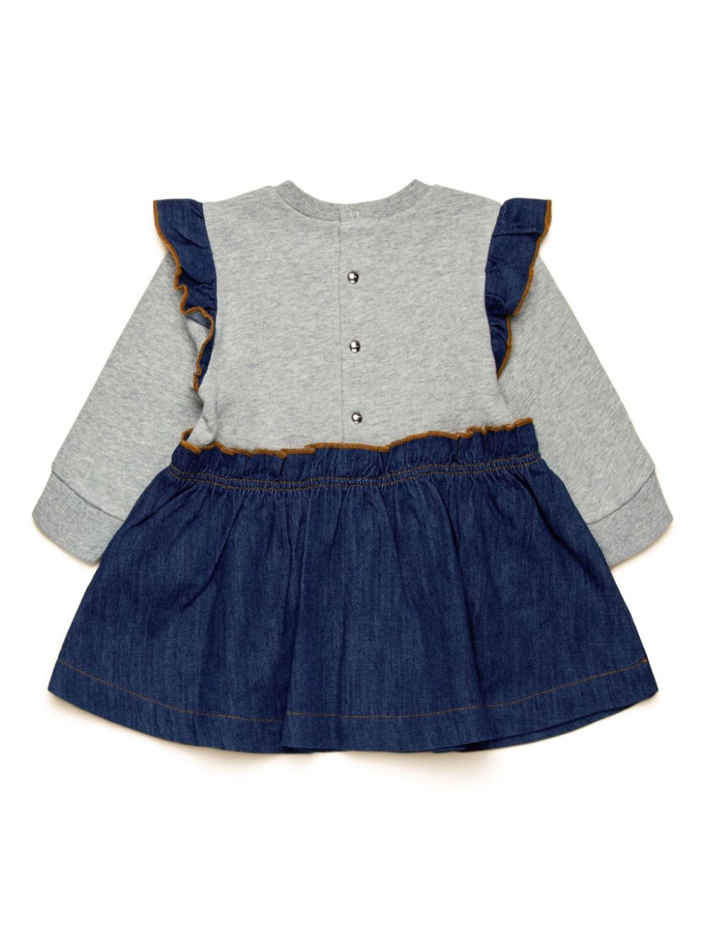 Gray/denim dress for baby girl