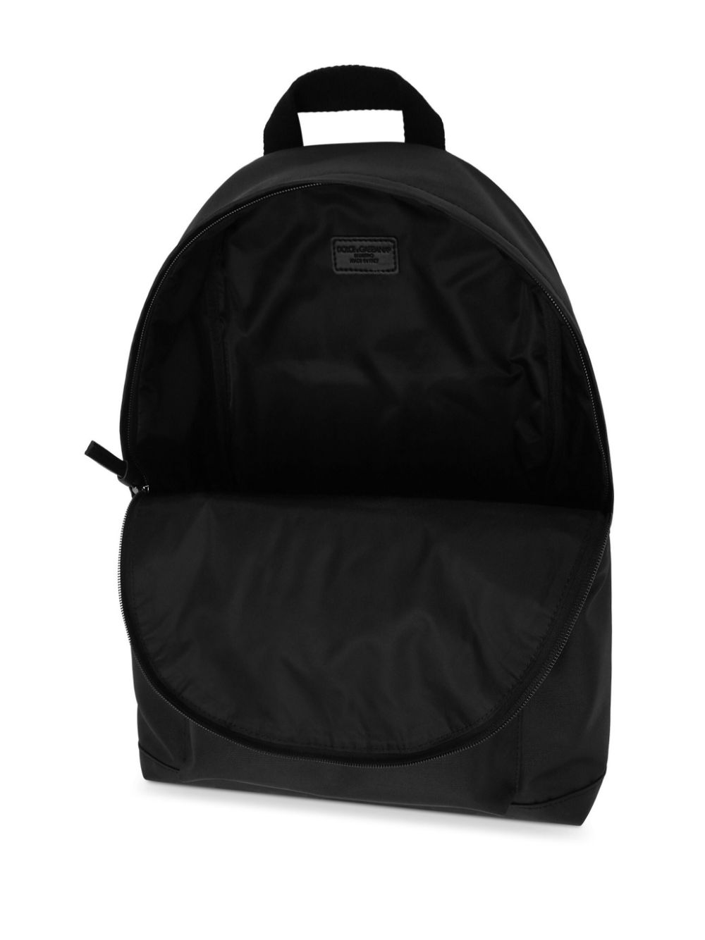 Black nylon backpack