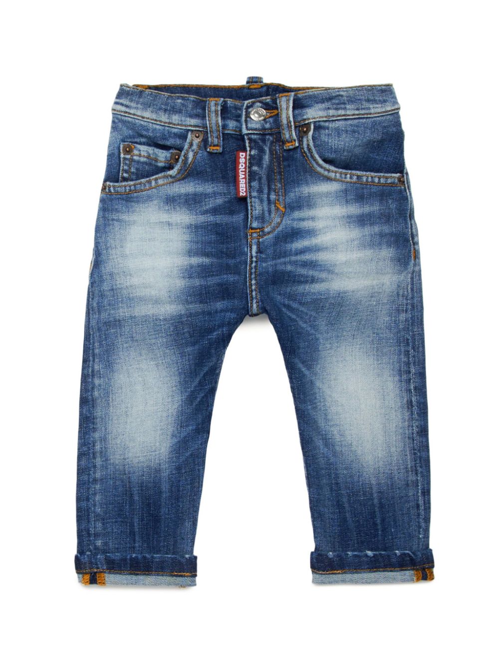 Jeans blu con schiariture neonato