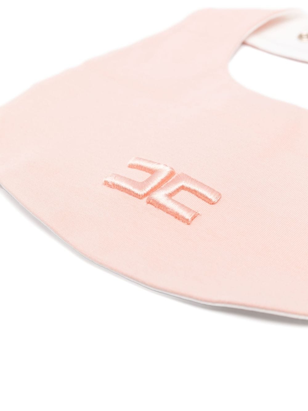 Pink bib with embroidered logo for newborn