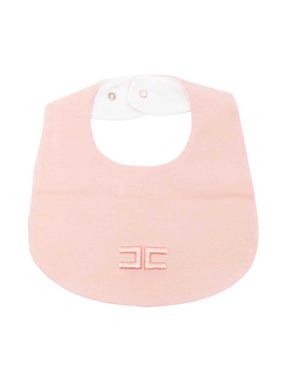 Pink bib with embroidered logo for newborn