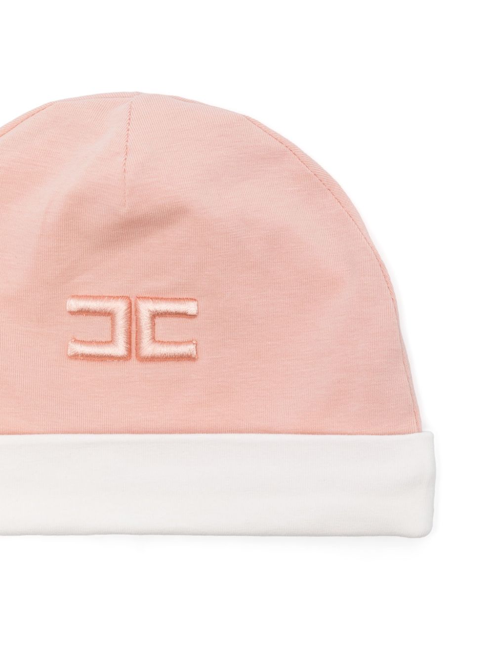 Pink/white hat with logo embroidery for newborn