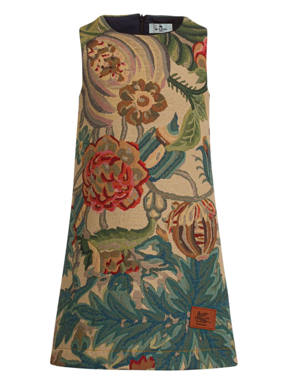 Multicolor dress with all-over embroidered pattern