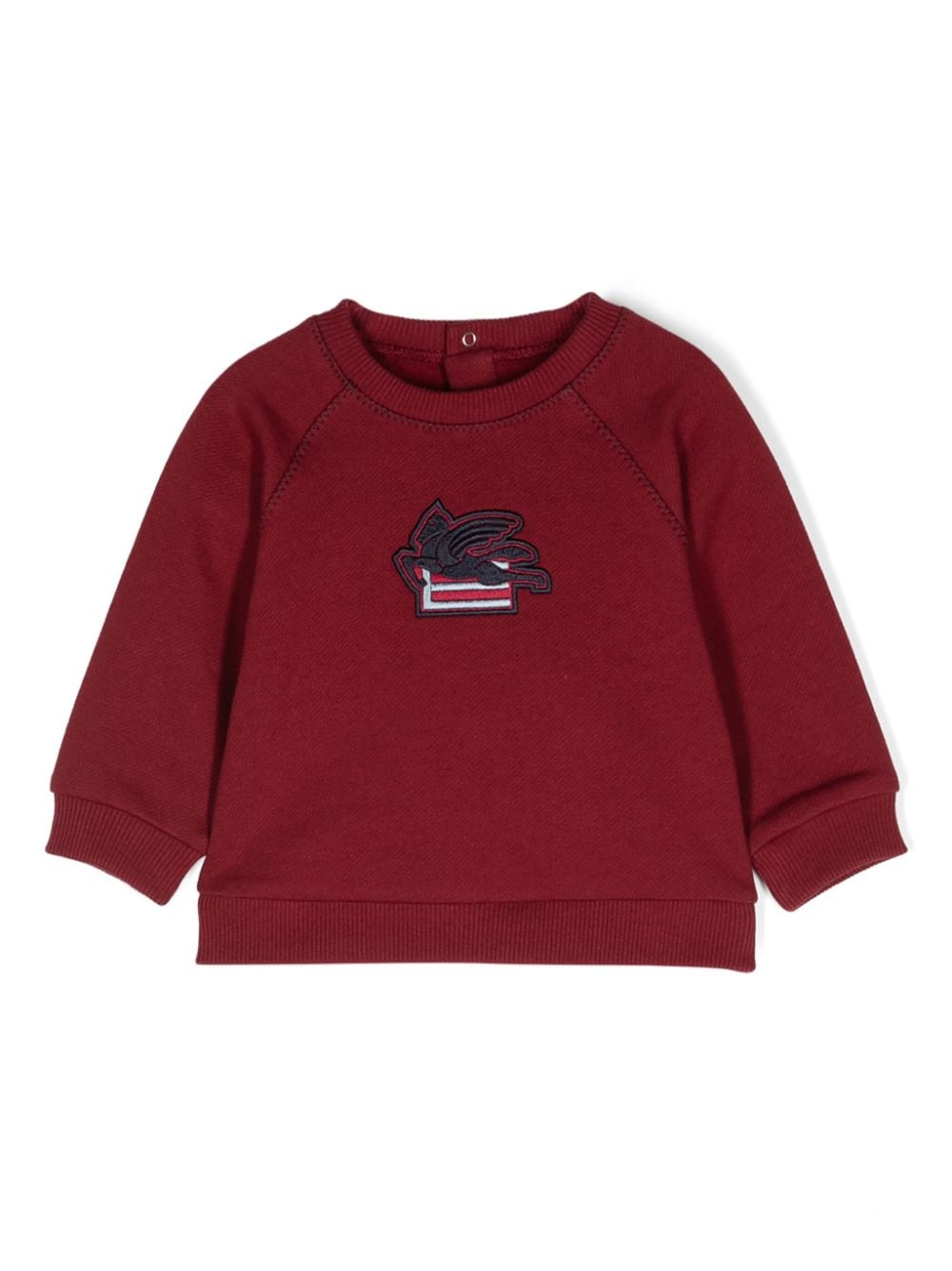 Burgundy sweatshirt with Pegasus embroidery