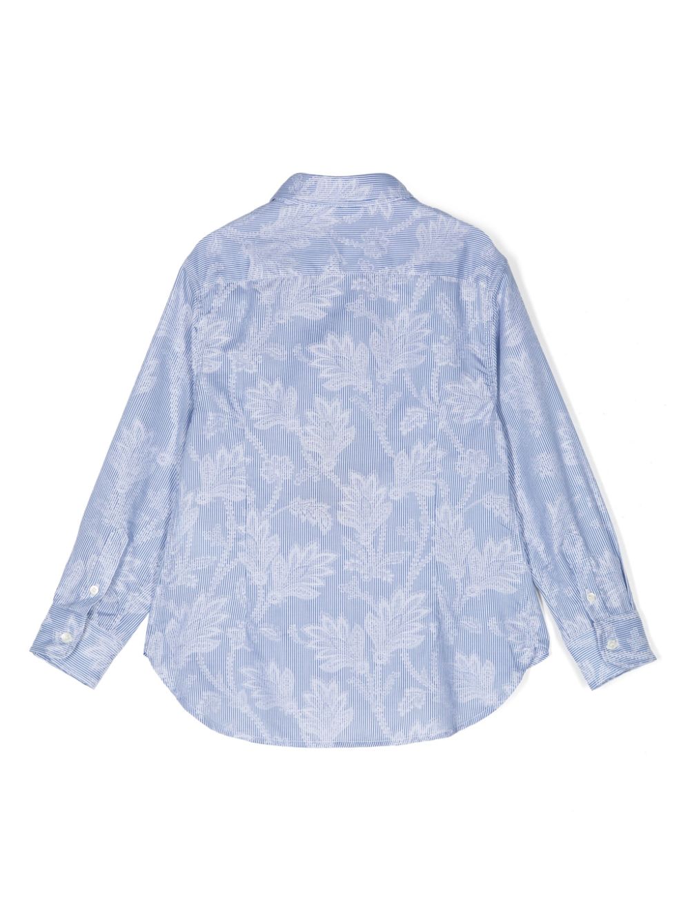 Camicia celeste fantasia floreale all-over