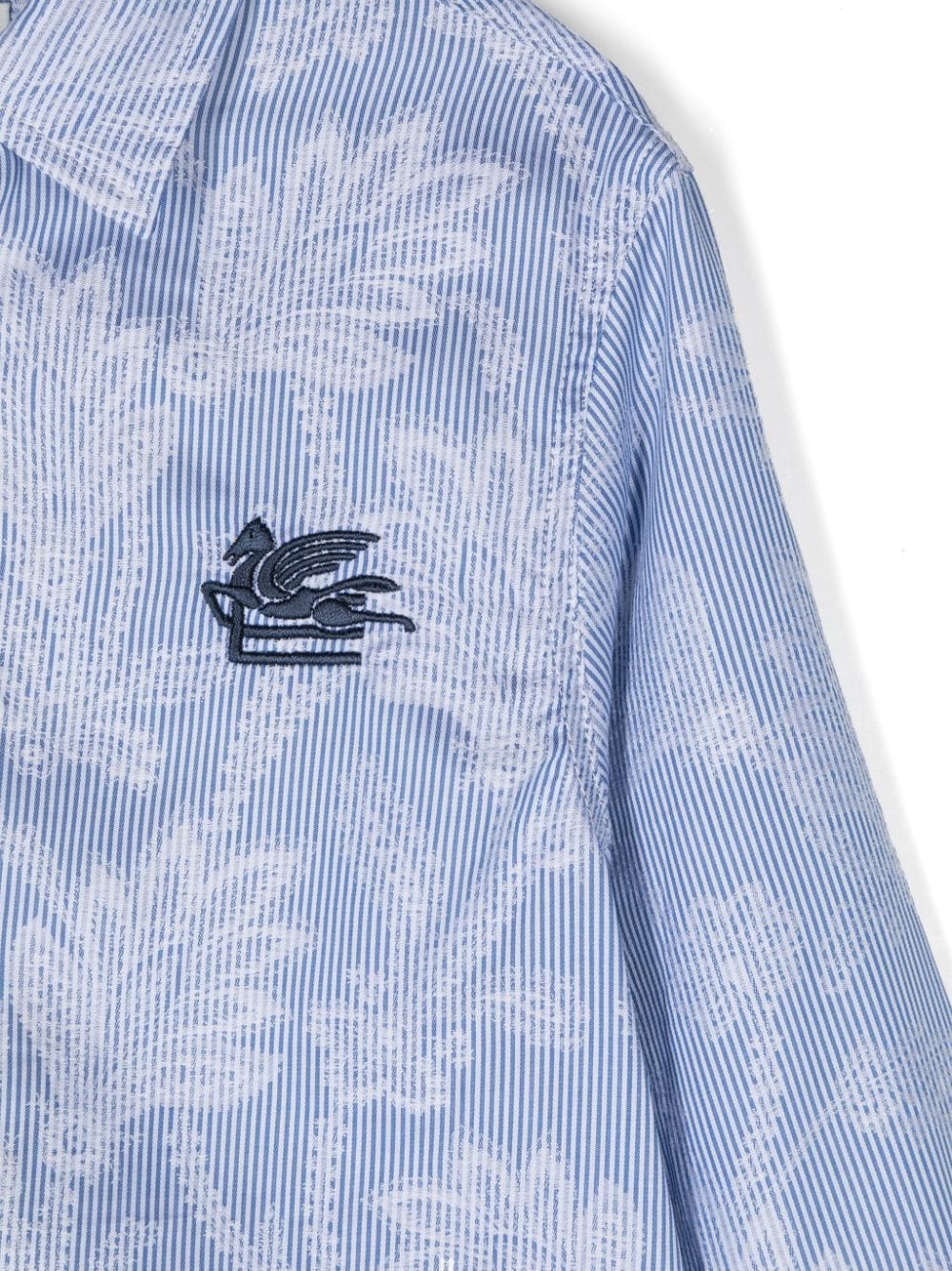 Light blue shirt with all-over floral pattern