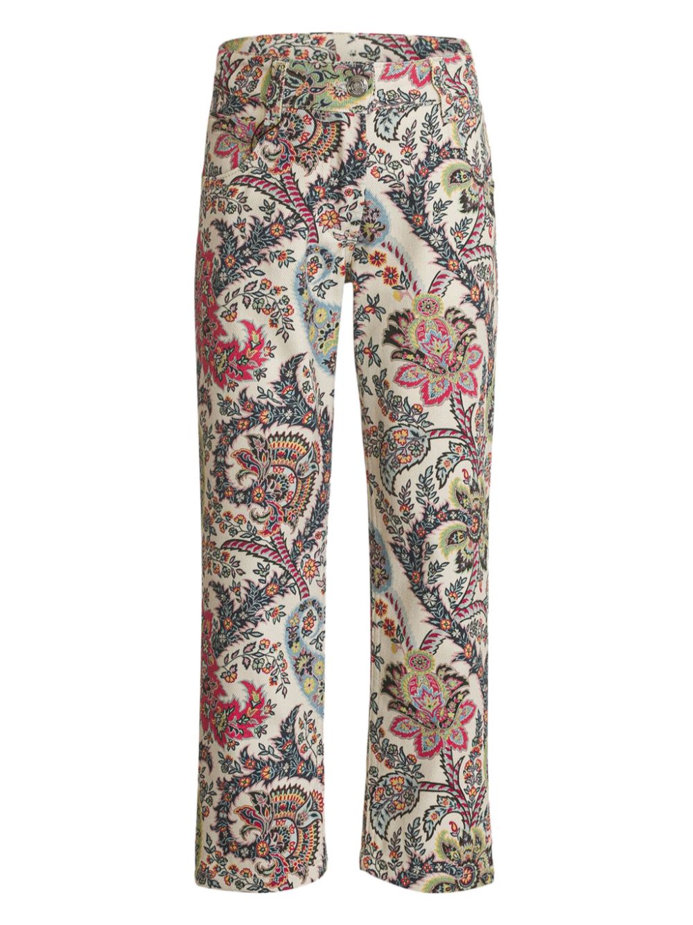 Multicolored paisley print trousers