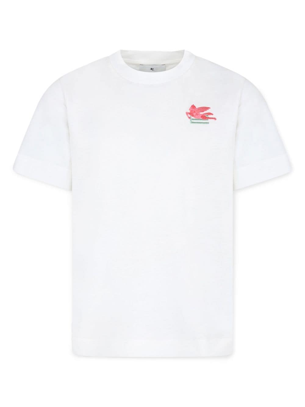 White T-shirt Pegasus embroidery logo