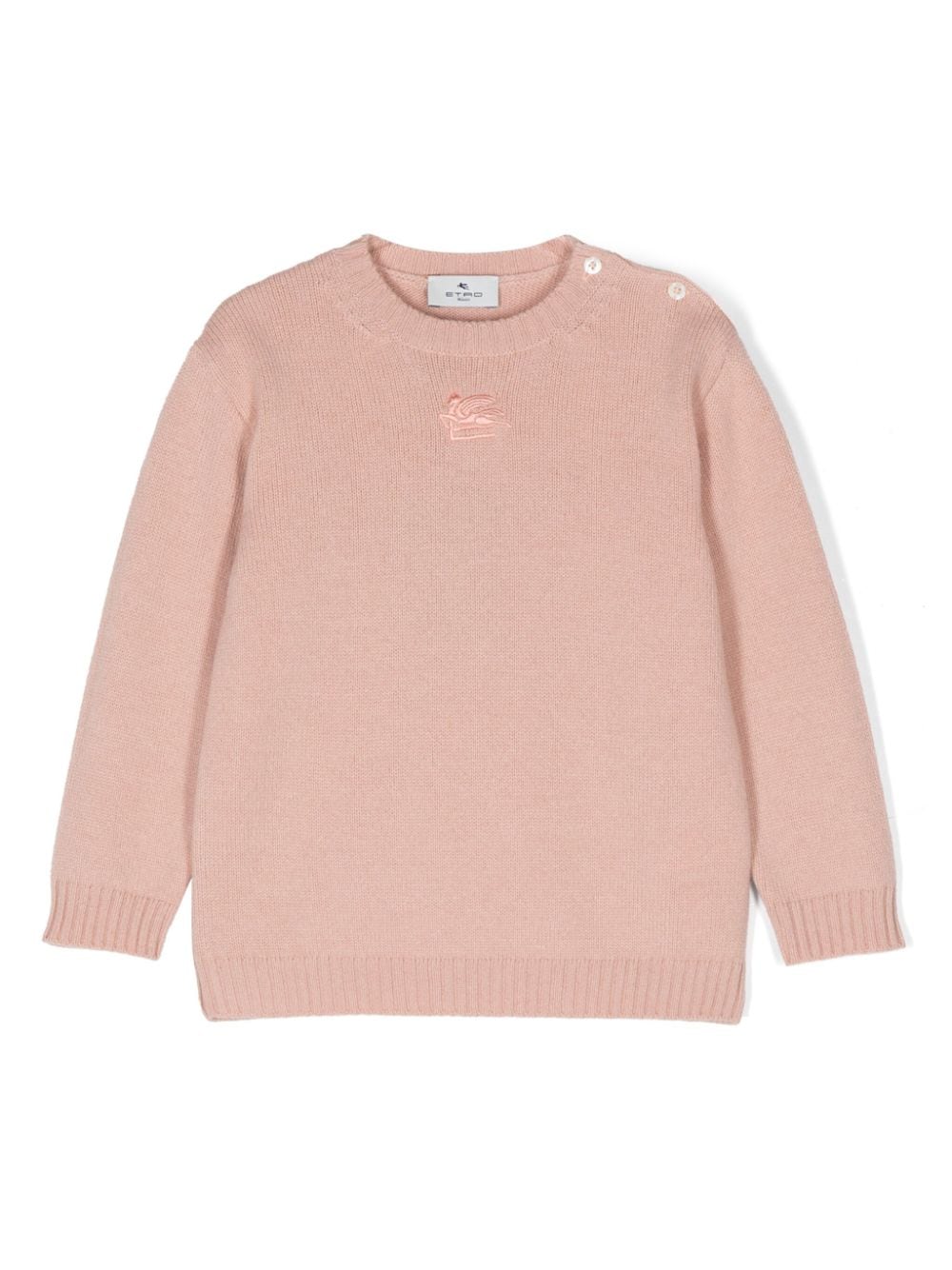 Baby pink Pegasus embroidery sweater