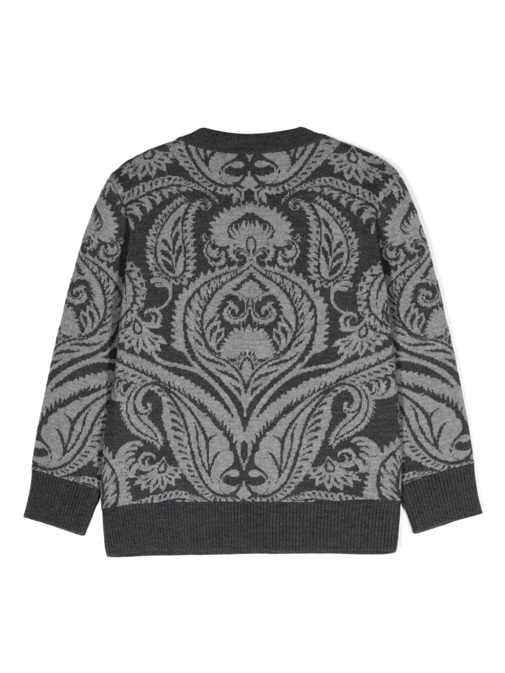 Grey sweater with all-over wool pattern