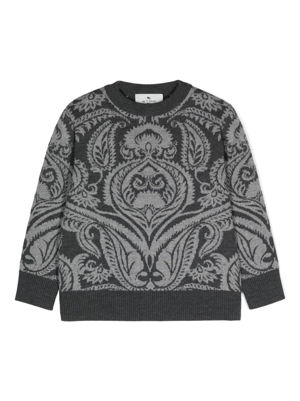 Maglione grigio fantasia all-over lana