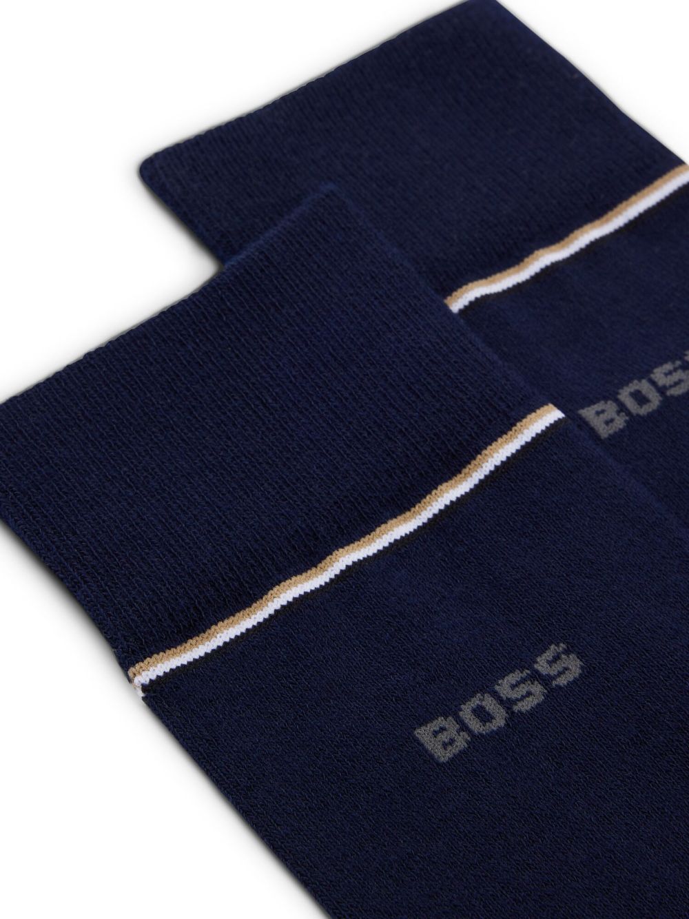 Calzini blu scuro orli logati 50518523 401 BOSS 