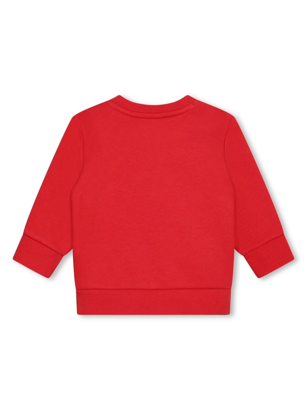 Red sweatshirt with slogan for newborn