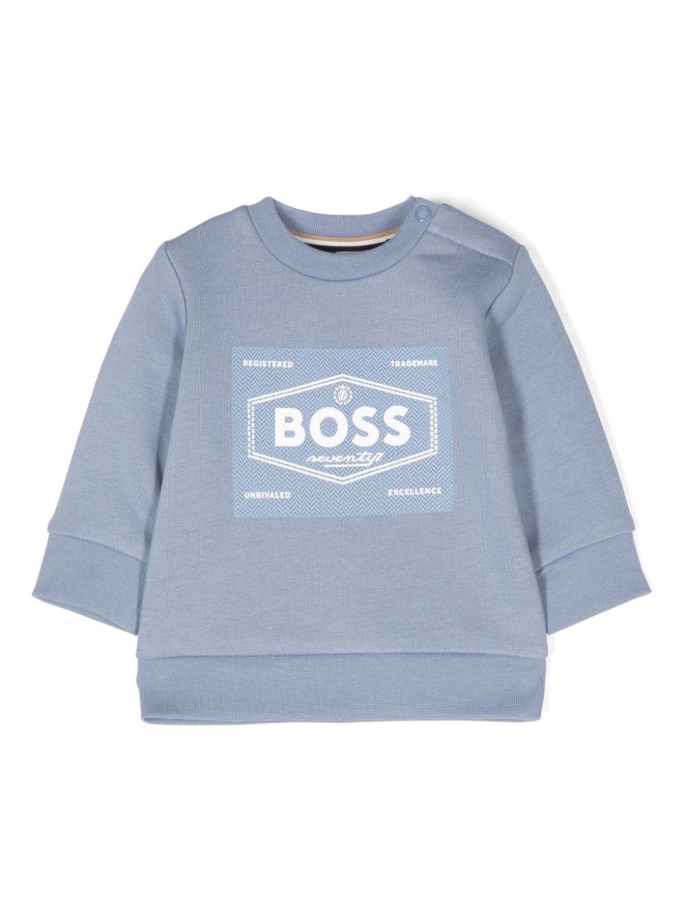 Gray sweatshirt with logo print for newborns