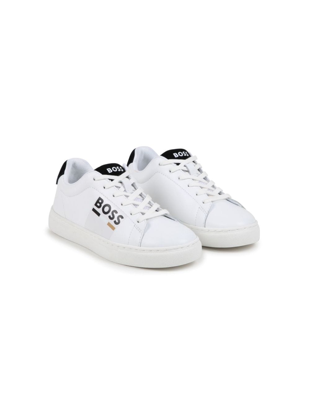 White sneakers with side logo