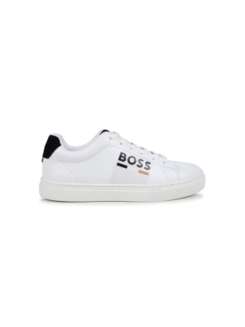 White sneakers with side logo