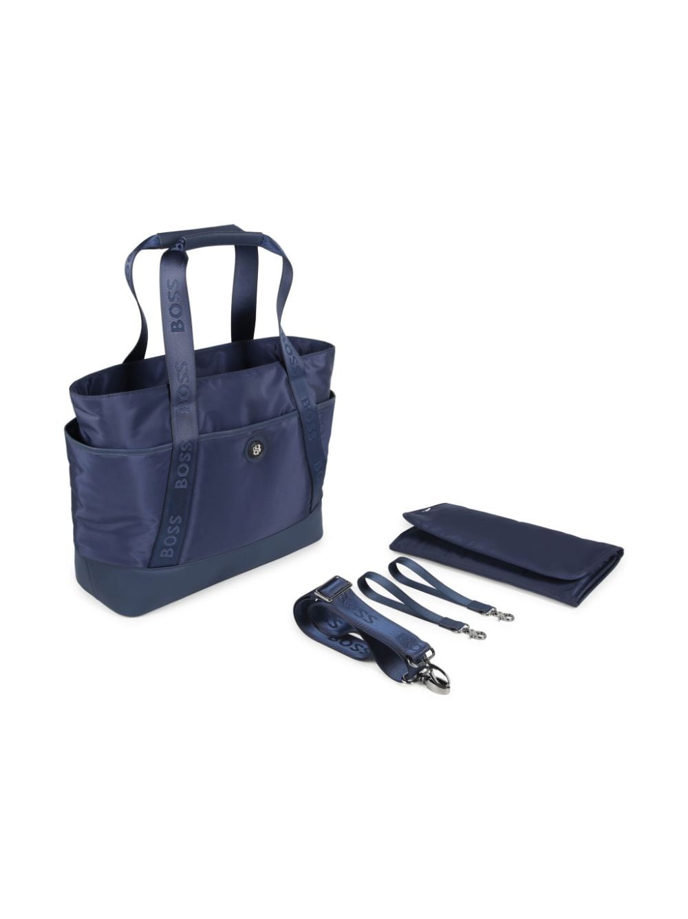 Blue Mom Bag with Logo Handles