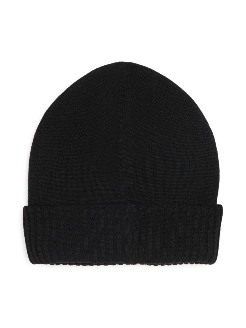 Black ribbed wool blend hat