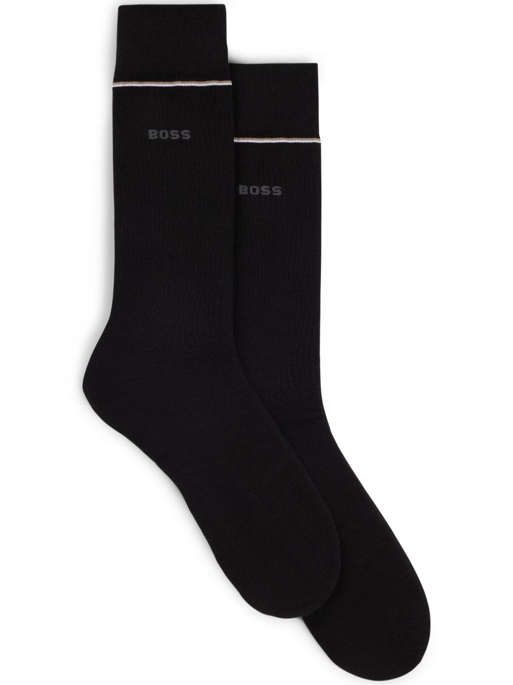 Black socks with logo edges