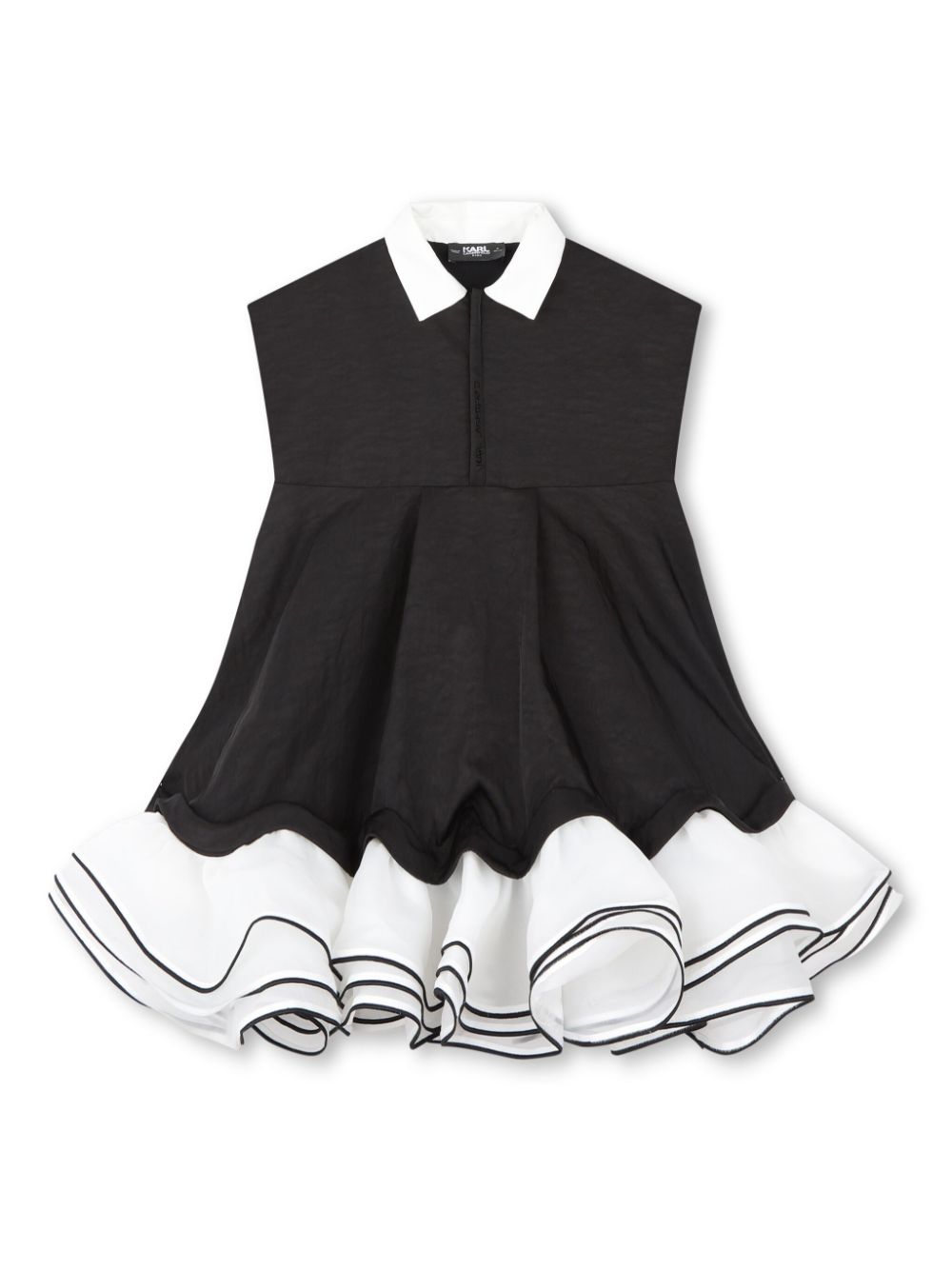 Black/white dress with ruffles