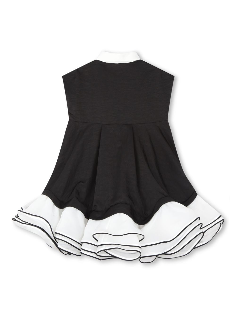 Black/white dress with ruffles