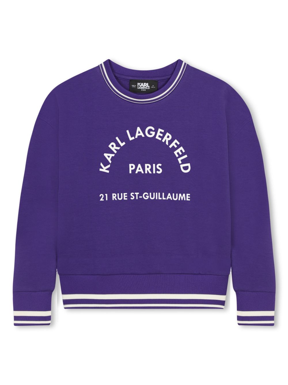 Purple sweatshirt with front lettering logo