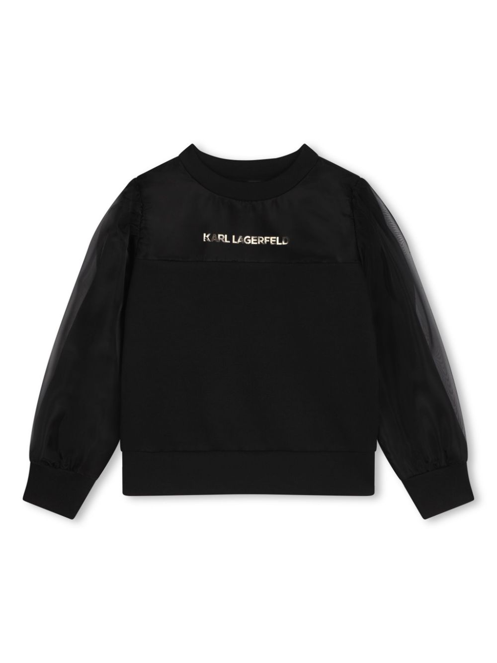 Black sweatshirt with tulle sleeves